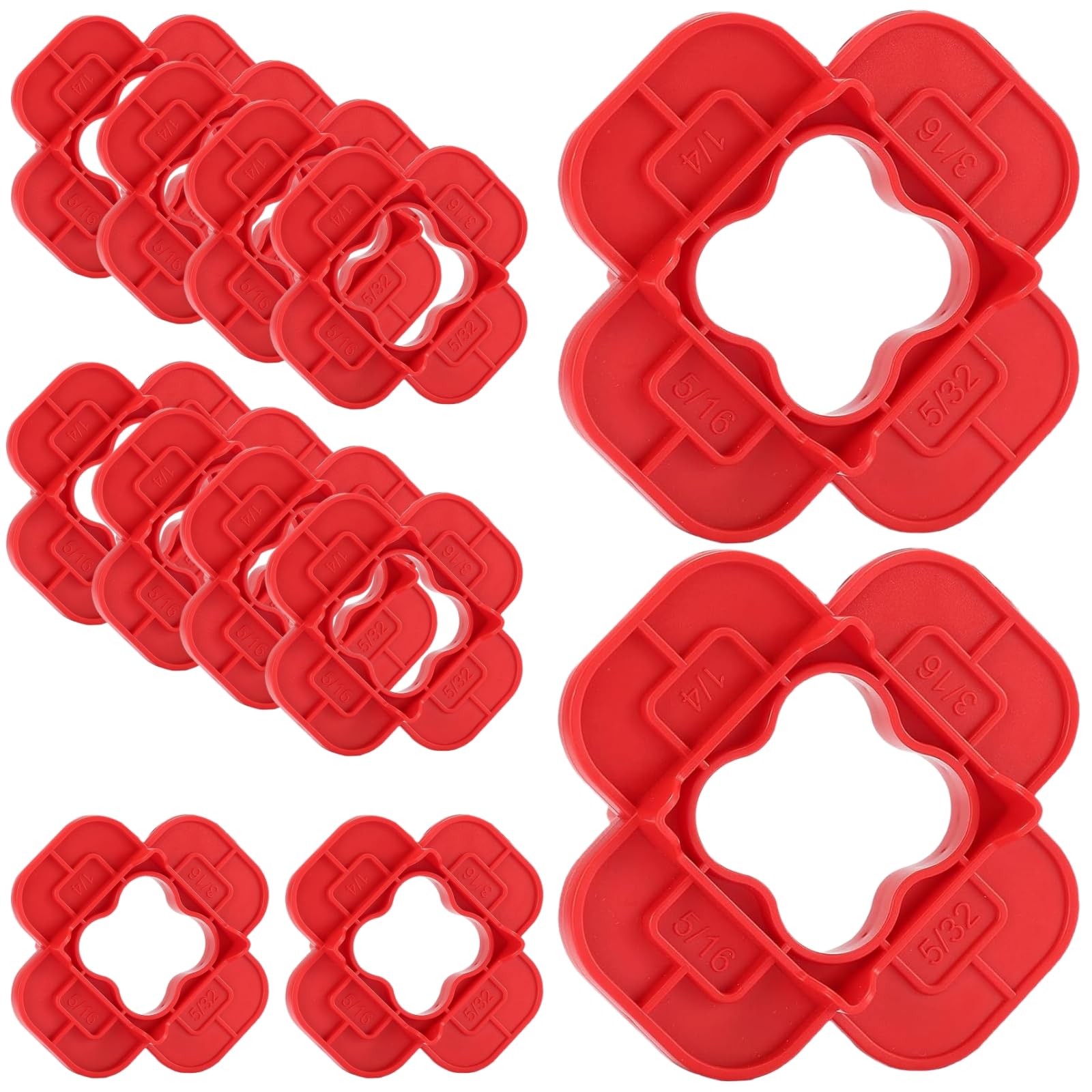 Entretoises de terrasse lot de 12 cales carrées rouges en plastique