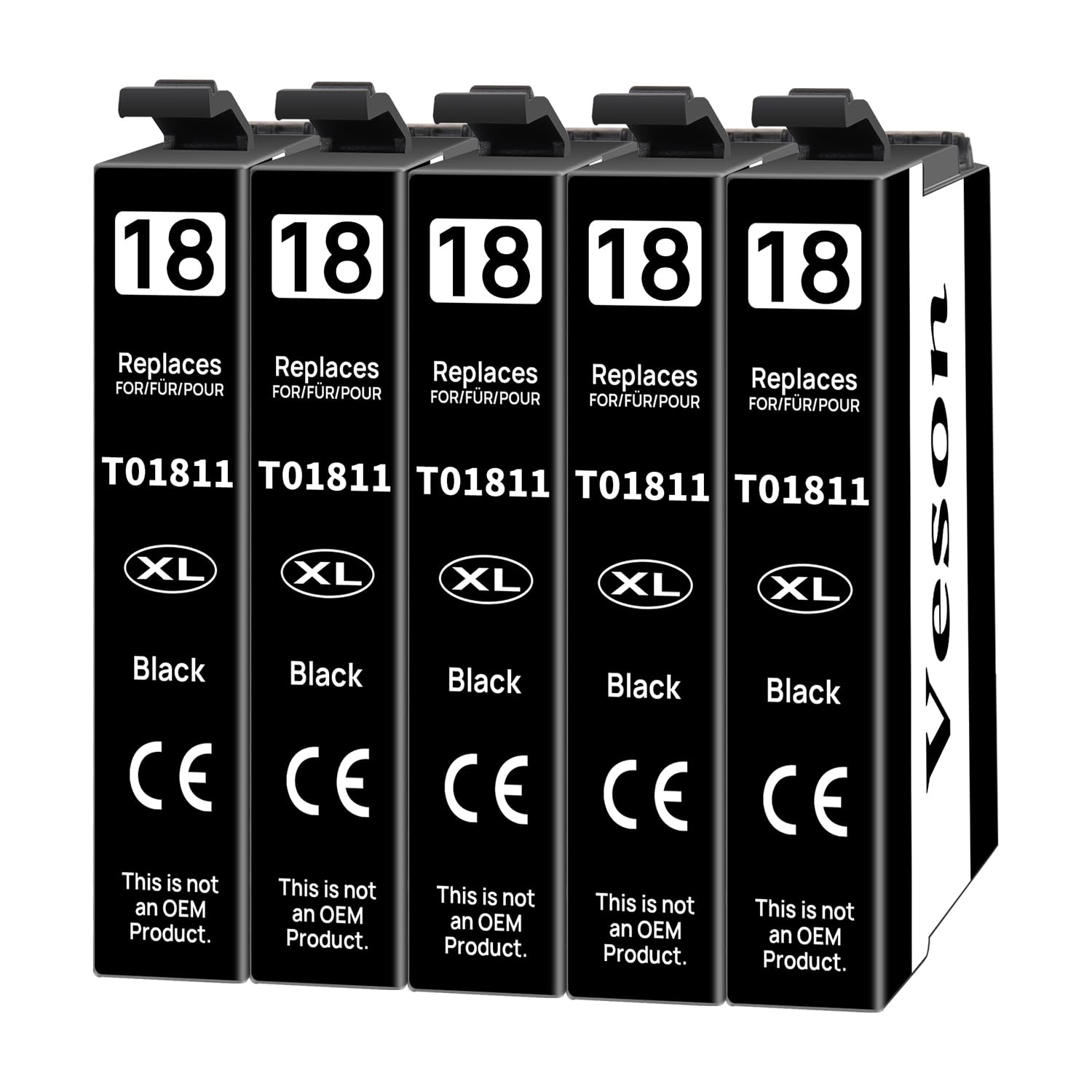 Veson 18XL Druckerpatronen Kompatibel für Epson 18XL Multipack für Epson XP 322 Patronen für XP-215 XP-205 XP-225 XP-305 XP-325 XP-422 XP-405 XP-415 XP-425 XP-315 XP-312 XP-412 XP-102,5 Schwarz