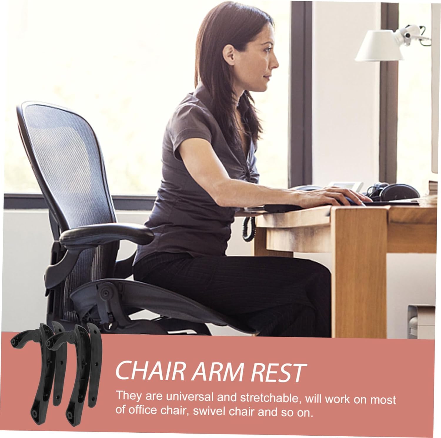 VICASKY 2Pcs Household Armrest Replacement Professional Office Chair Parts Ergonomic Daily Use Armrests Fit for Home and Office Task Chairs with Comfortable Grip