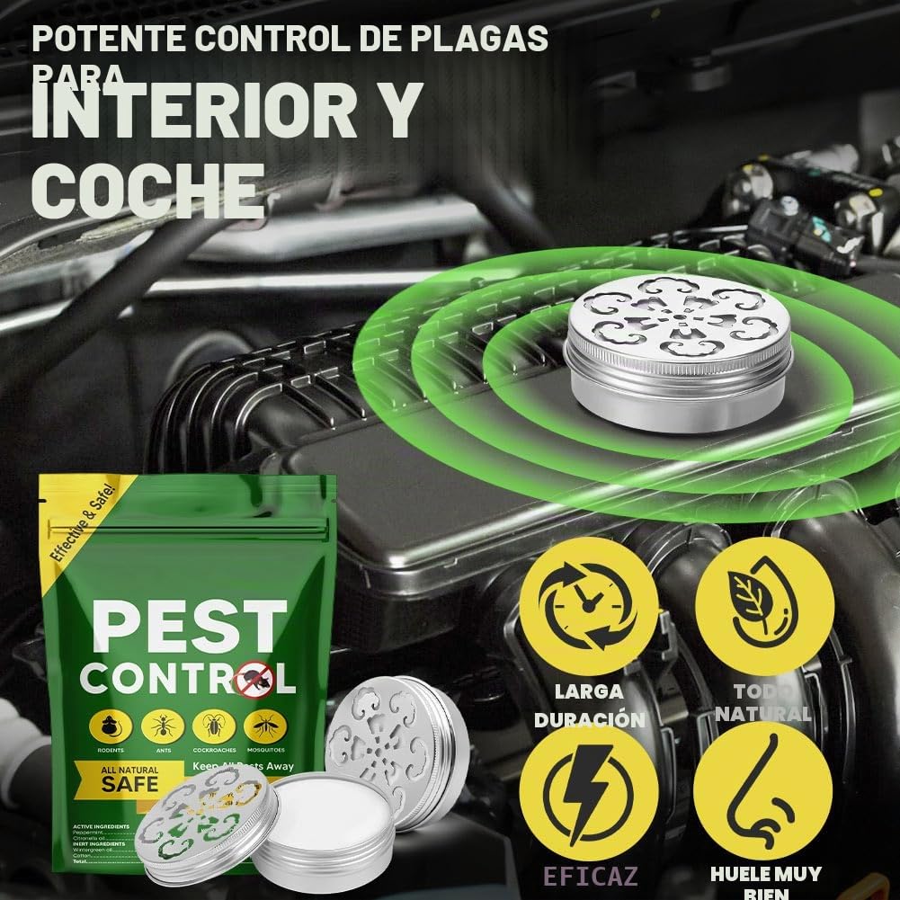 Repelente de Plagas, Repelente de Ratones y Ratas para Casa y Coche, Repelentes de Roedores para Interiores y Exteriores, Mejor Que los Dispositivos Ultrasónicos – 2P