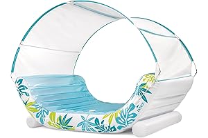 INTEX Inflatable Tropical Canopy Lounge Float, Comfort-Focused Rest With Sun Protection