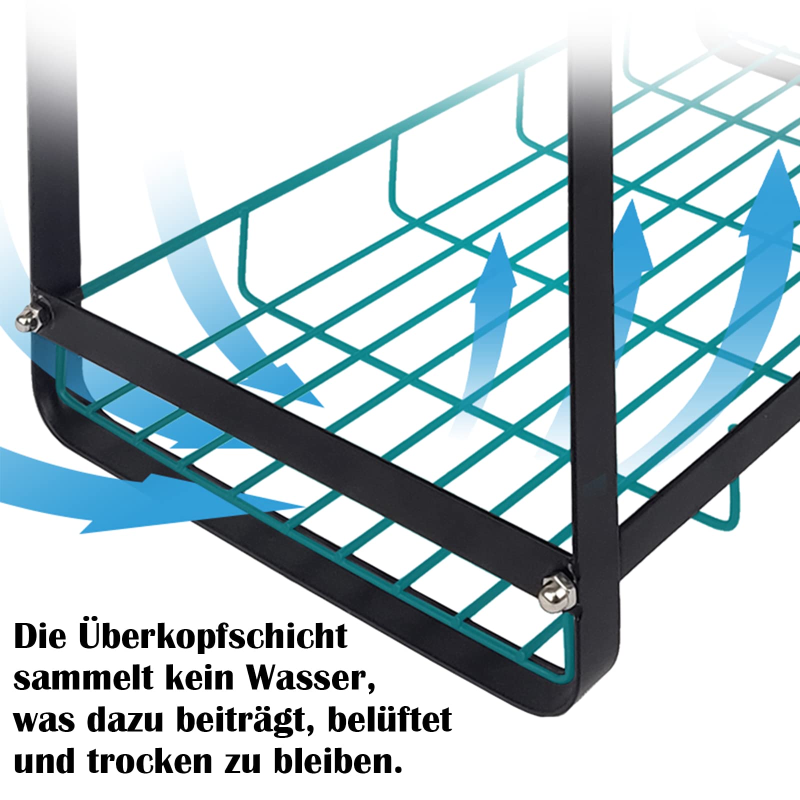 NAIZY portaspezia in Piedi Nero Sistema Senza Perforazione Metallo a 4 Ripiani Scaffale da Cucina per Bottiglie di Spezie - 42,5 x 25,5 x 41 cm