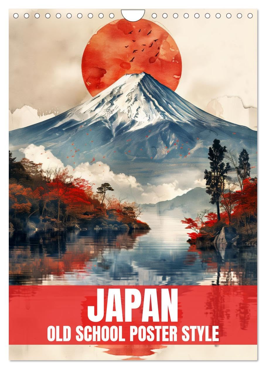 Japan - Old School Poster Style (Wandkalender 2026 DIN A4 hoch), CALVENDO Monatskalender: Eine Sammlung von Poster über Japan in Old School Style (CALVENDO Orte)
