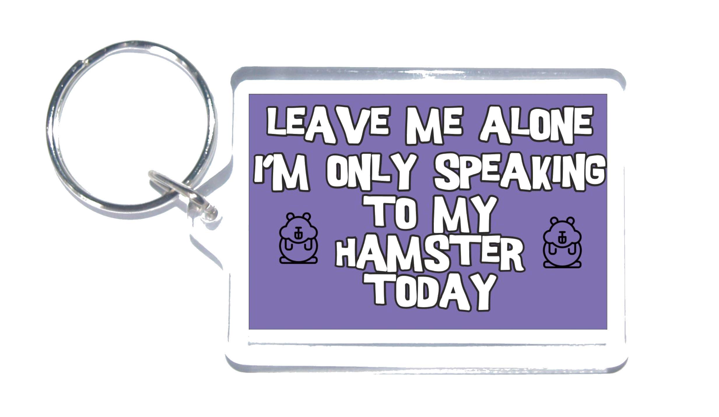 Clare's Cosmetics Purple Fun Hamster Gift - Leave Me Alone I'm Only Talking To My Hamster Today - Novelty Keyring - Ideal Present