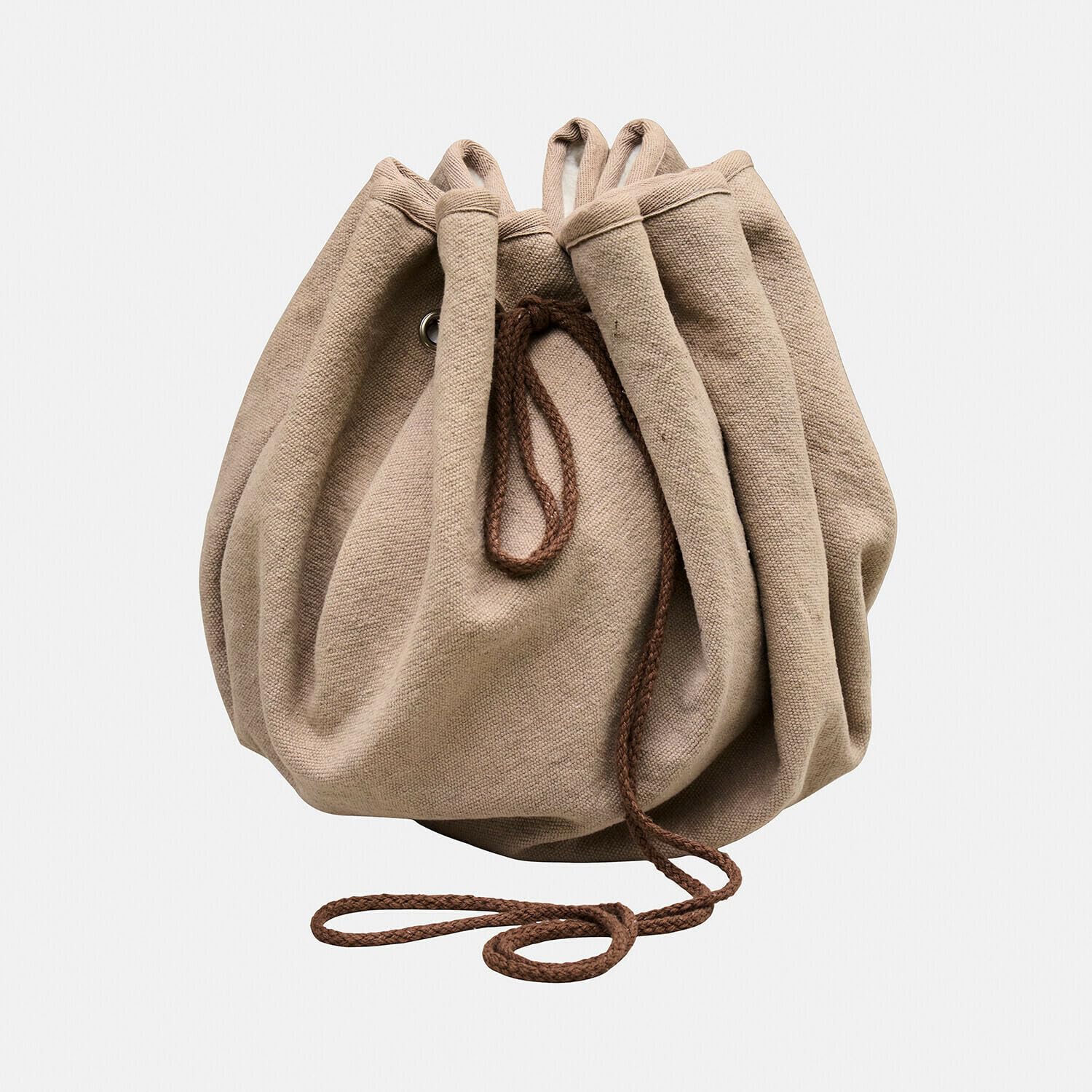 Loberon Haustiermatte Marnja - für Innen und Außen - Decke und Tragebeutel in Einem - Ruheplatz - Hundedecke - Haustierkollektion - Baumwolle - Polyester, Taupe/weiß | für Innen und Außen - Decke und Tragebeutel in Einem - Ruheplatz - Hundedecke - Haustie