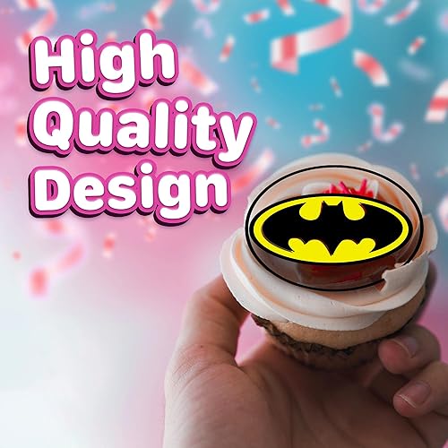 Miniatura 3 de 30 adornos comestibles para cupcakes  Colección temática de Batman de decoraciones comestibles para tartas