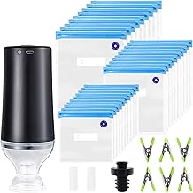 Sous Vide Bags Kit for Joule and Anva â€“ 30 Reusable Vacuum Food Storage Bags with Electric Pump, 2 Sealing Clips and 6 Sous Vide Clips â€“ Ideal for Sous Vide Cooking & Food Freezer Storage