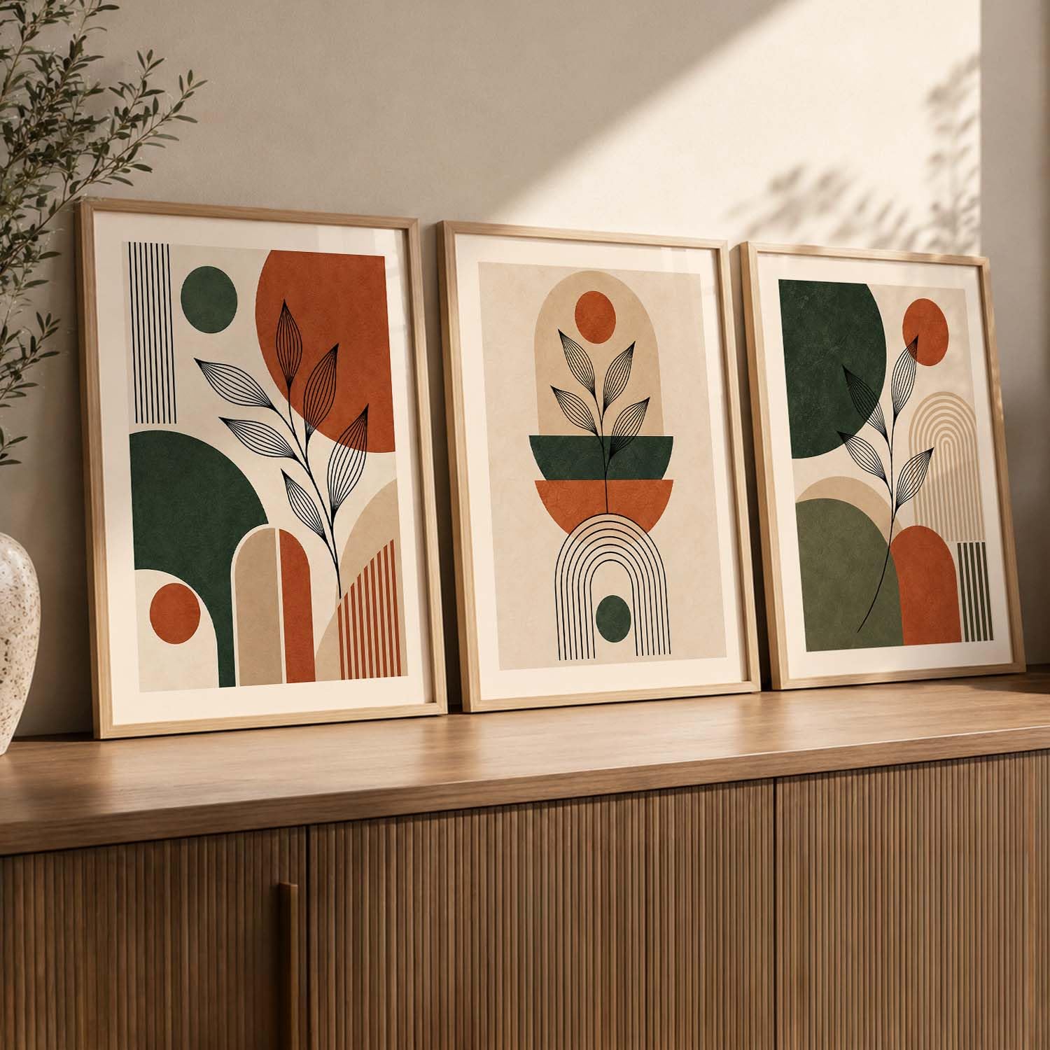 BOHO Floral Wall Art - 3 Framed Prints -7 BOHO Floral Wall Art - 3 Framed Prints -7