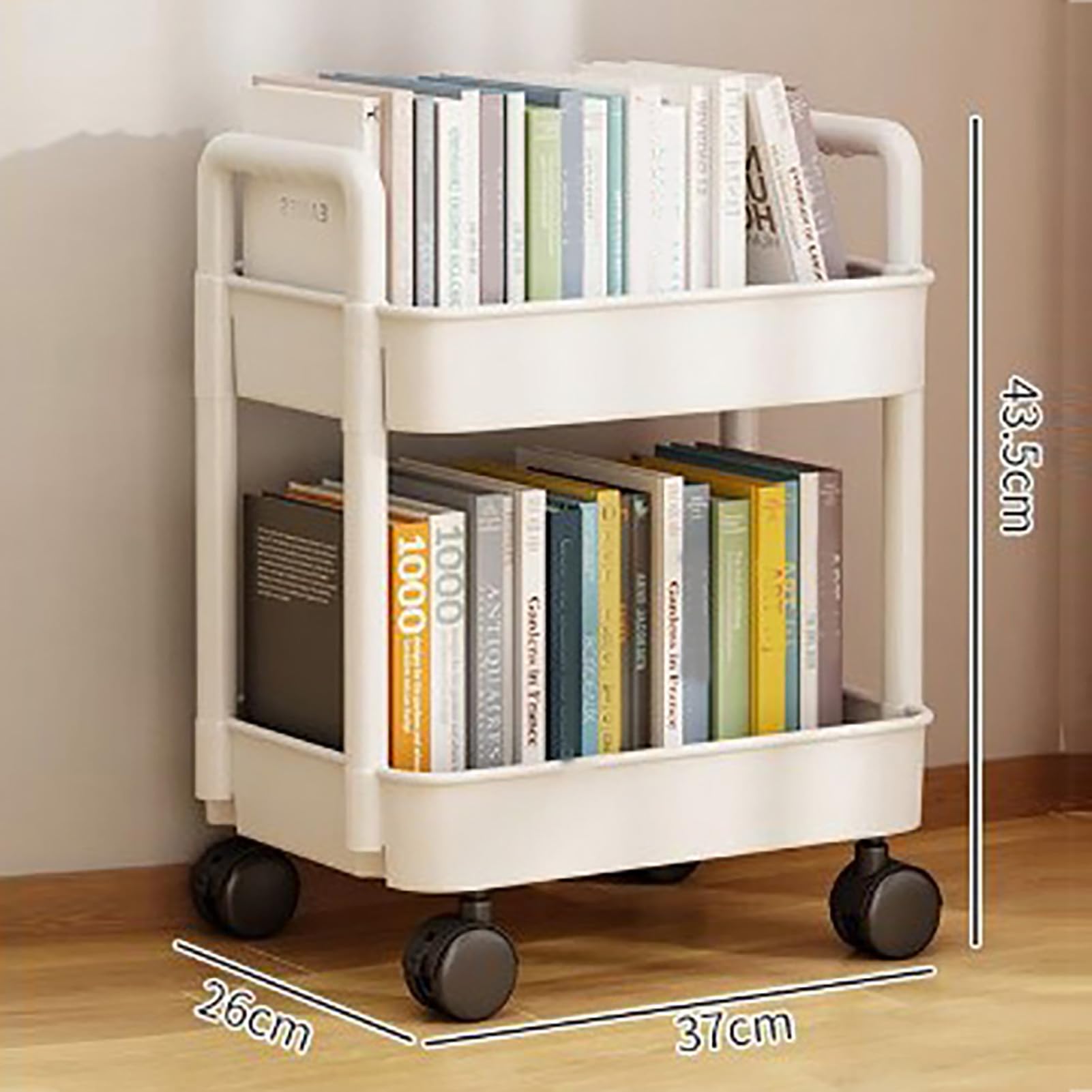 Carrello Portaoggetti A 2 Ripiani Trasparente Con Ruote - Per Bagno, Cucina, Ufficio