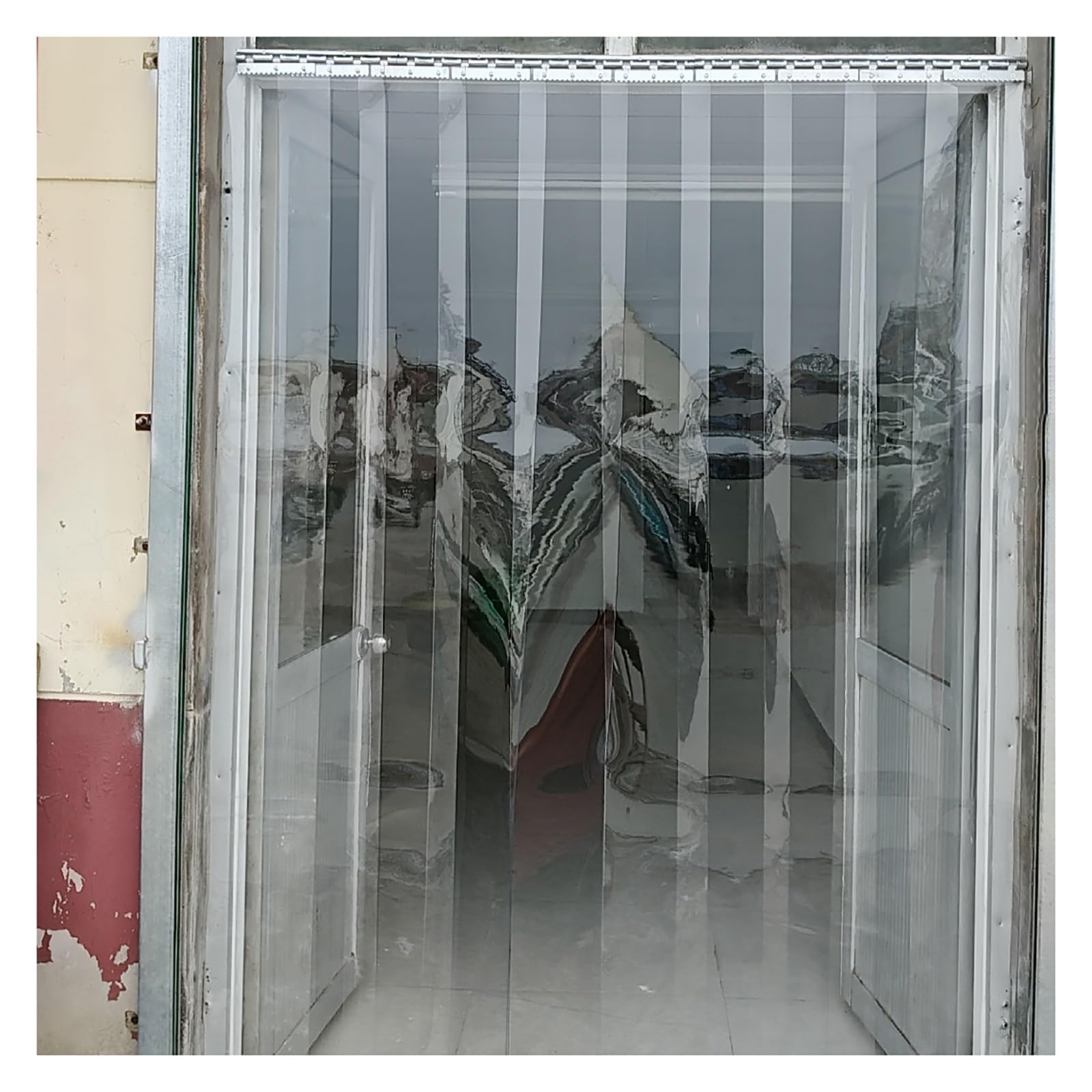 Kit tenda per porta della cella frigorifera，pannelli per tende a strisce in pvc，Tenda per Porta a Strisce in PVC，Tenda a strisce in PVC trasparente per porta del congelatore(75x190cm/29.53x74.8in)