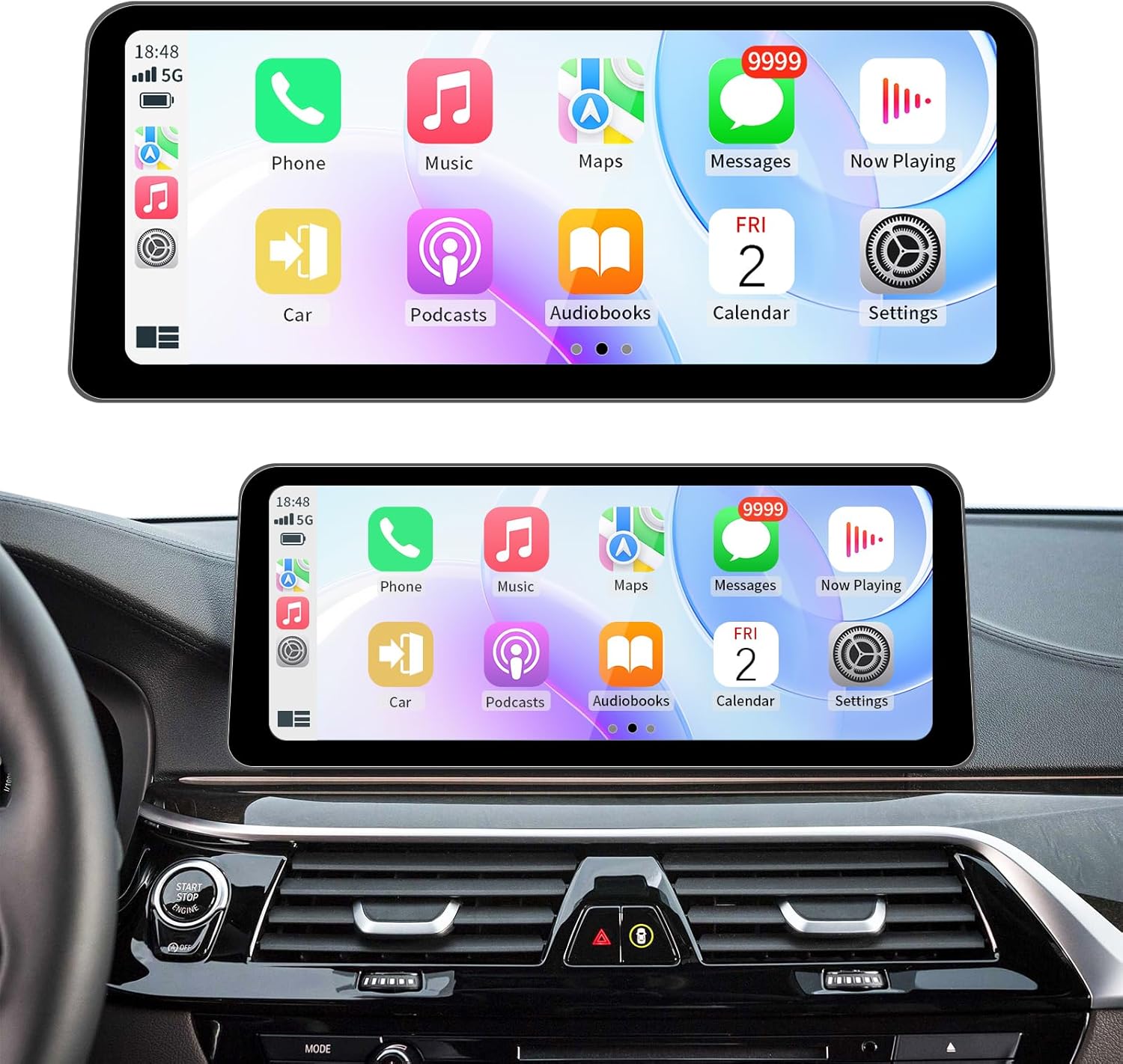 Wireless CarPlay/Android Auto 10.25 Inch Touchscreen for BMW 5 Series F10/F11 (2012-2016) with NBT System, Car Radio Receiver, Multimedia, Bluetooth, Car Stereo
