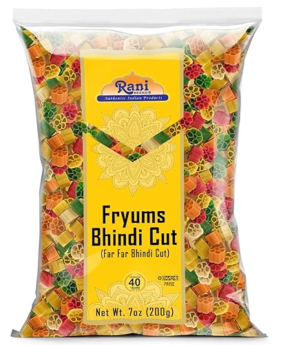Rani Far Far  Fryums Pellet de trigo y tapioca Forma de Bhindi 7oz 200g  Vegano sin cocinar utilizado para hacer papá bhungra  fritas