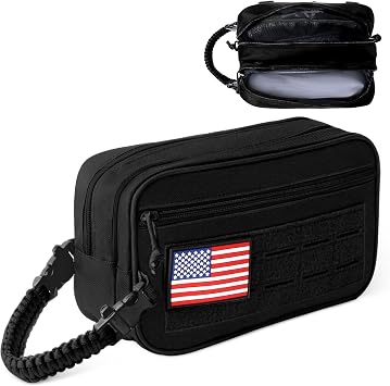 Men Toiletry Bag Tactical Travel Dopp Kit Wet Dry Separation 900D