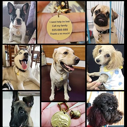 Miniatura 3 de Etiqueta para perro retro de cobre puro tridimensional con estampado de mascotas en relieve, etiquetas personalizadas para mascotas, etiquetas de