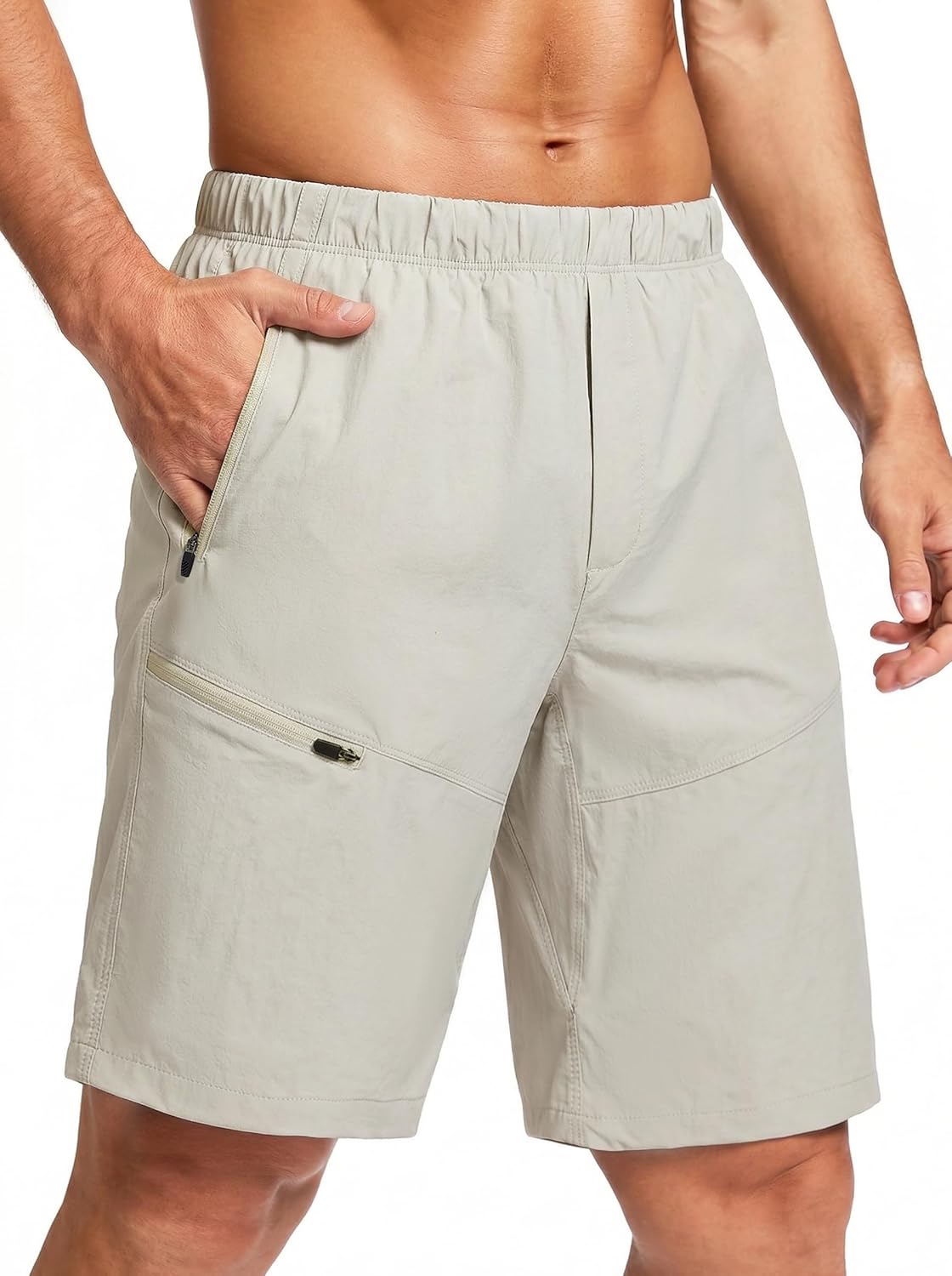 Men's Hiking Cargo Shorts Water Resistant Lightweight Quick Dry Work Shorts Outdoor Fishing Golf 4 Zipper Pockets