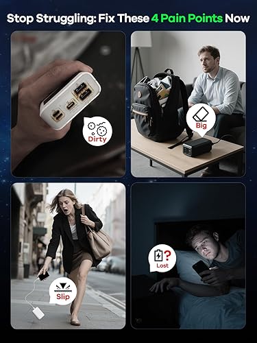 Miniatura 9 de Cargador de 65 W, 40000 mAh, cargador portátil de gran capacidad, carga rápida, batería externa ligera para viajes, campamento, compatible con