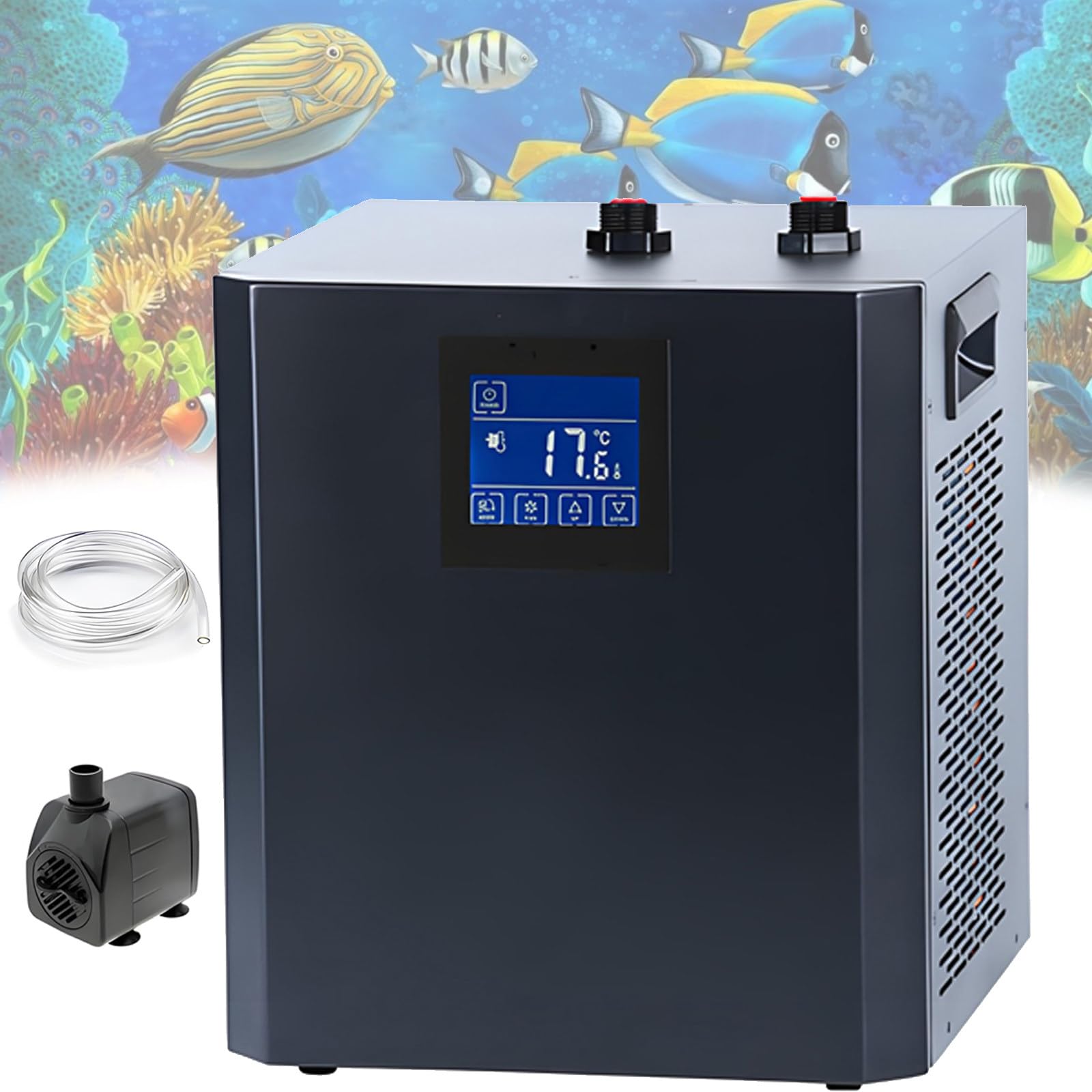 Chłodziarka do akwarium, chłodnica wody 300L/500L, zestaw pompy chłodzącej, profesjonalna chłodziarka do akwarium, do hydroponiki słonej/słodkiej, roślin, ryb, hodowli koralowców 500L