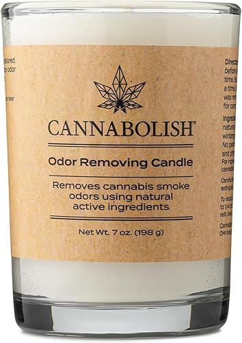 Miniatura 10 de Cannabolish Vela eliminadora de olores de humo de lavanda, 7 onzas, ingredientes naturales