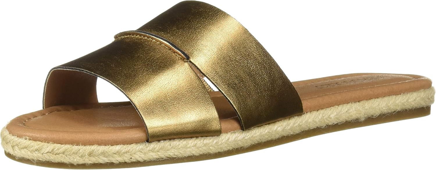 Aerosoles Women's Back Drop Flat Sandal, Bronze Metallic, 9.5 M US