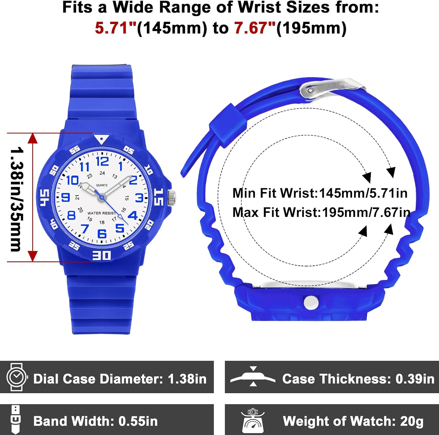 CKV Kids Analog Watches for Girls Boys Children Watches with Luminous Easy to Read Learning Time, Soft Band, 30M Waterproof Child Watch, Great Birthday Gifts for Ages 3-12 Kids
