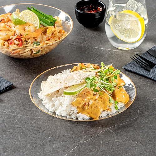 Miniatura 8 de Restaurantware Moderna - Platos desechables de 7.5 pulgadas, 40 platos de plástico duraderos para fiestas, platos llanos de plástico transparente