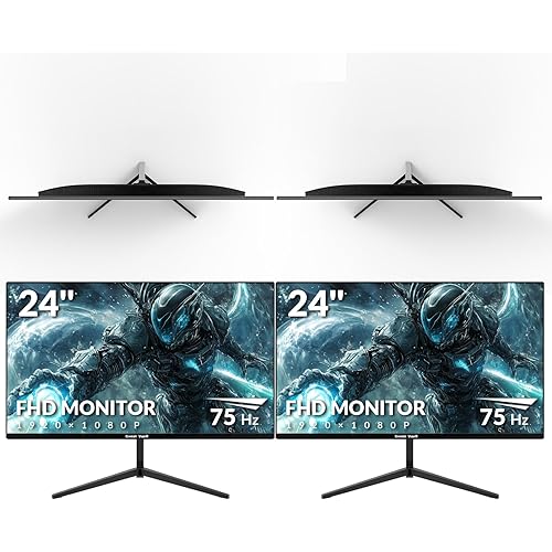 2X Pack - Farmless 24 Inch Monitor FHD 100Hz Computer Monitor, HDMI X2 VGA 99% sRGB Build-in Speakers, VESA Mount, Tilt, Professional and Gaming Monitor – Machine Black, 2X Pack