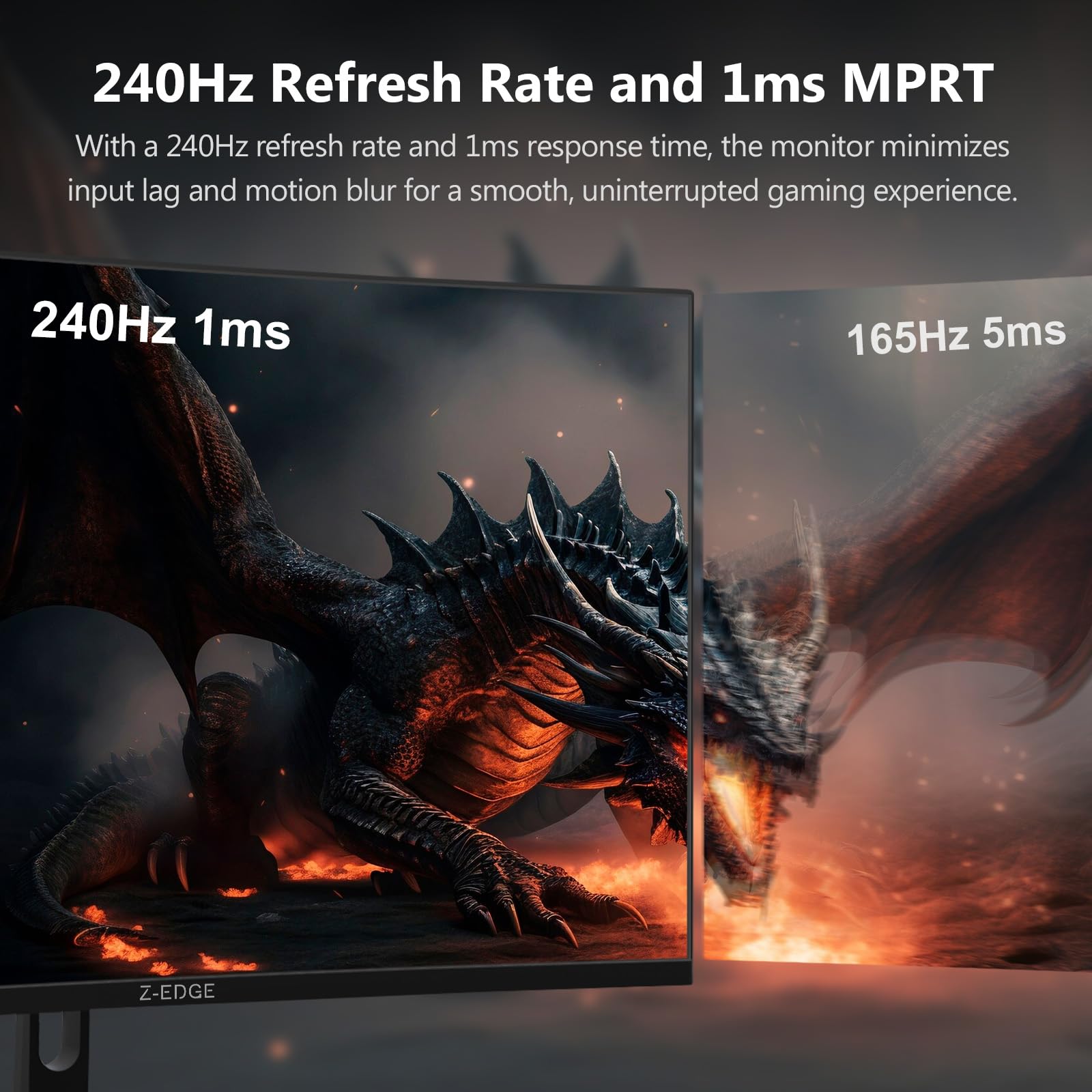 Z-Edge Ecran Pc Gamer Incurvé 32'' 240 Hz, 1ms, FreeSync, 1080P, Moniteur Gaming Lunette Ultra Fine, 1500R VA, Inclinaison Réglable, HDMI 2.0 &DP 1.4, 3500:1, VESA 100 * 100mm (Câble DP Inclus)