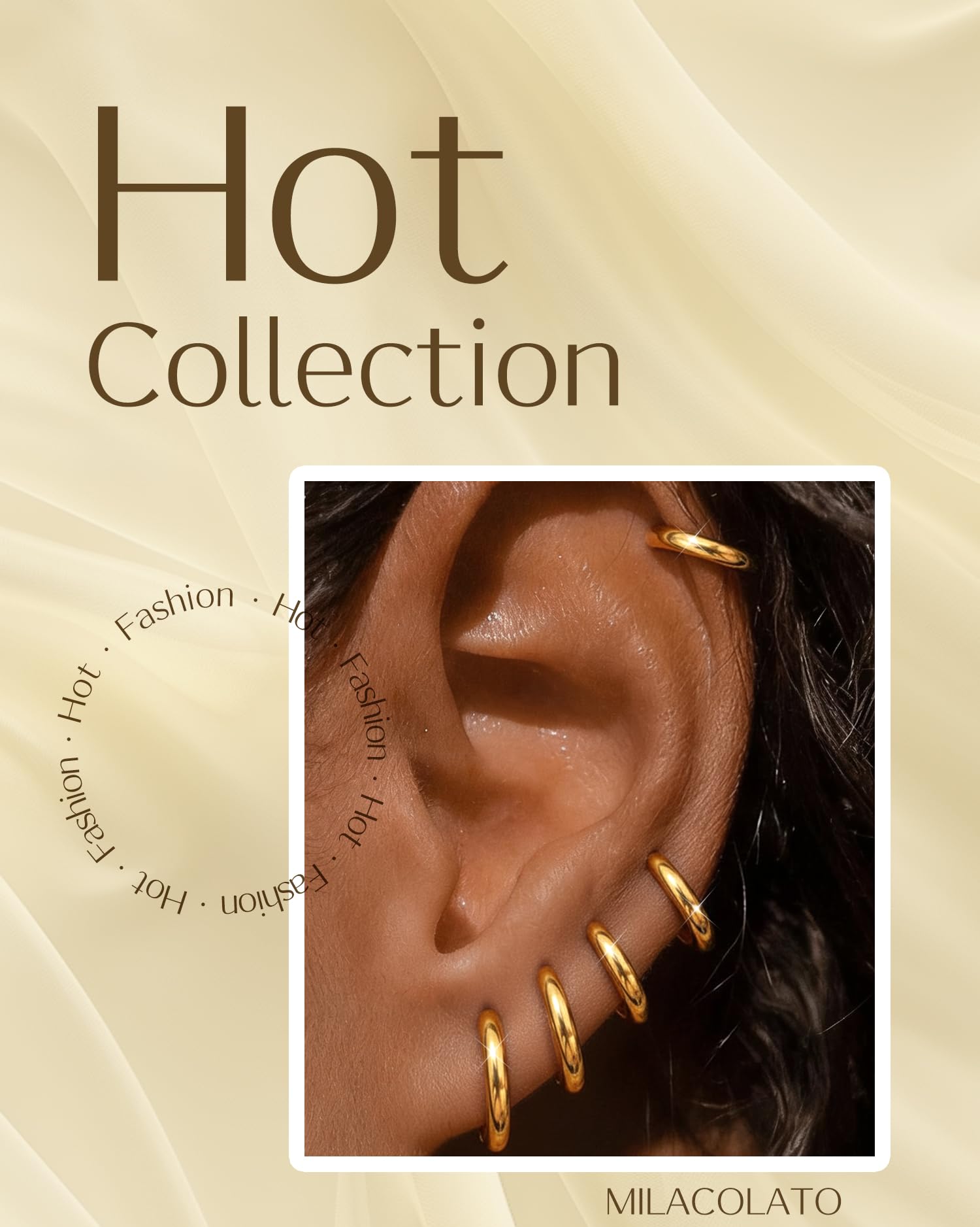 MILACOLATO Orecchini Cerchio Piccoli Per Donna Uomo Acciaio Chirurgico Cartilagine Orecchini Huggie Lobo Naso Anello Labbro Daith Helix Piercing Gioielli Orecchini a Cerchio Hinged 6/7/8/9/10mm