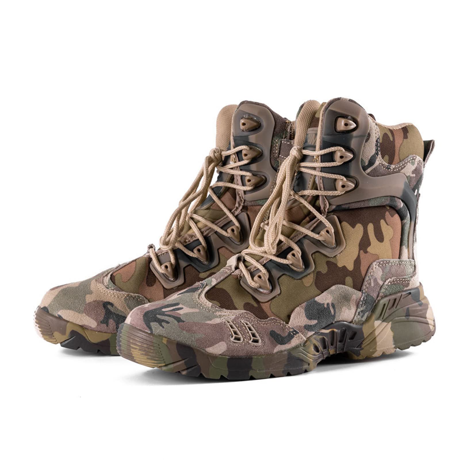 ZJDU Hiking Boots,High-Top Combat Tactical Boots,Lightweight Work Boots,Lace Up All Terrain Shoes,Military Tactical Boots,Durable Combat Boots