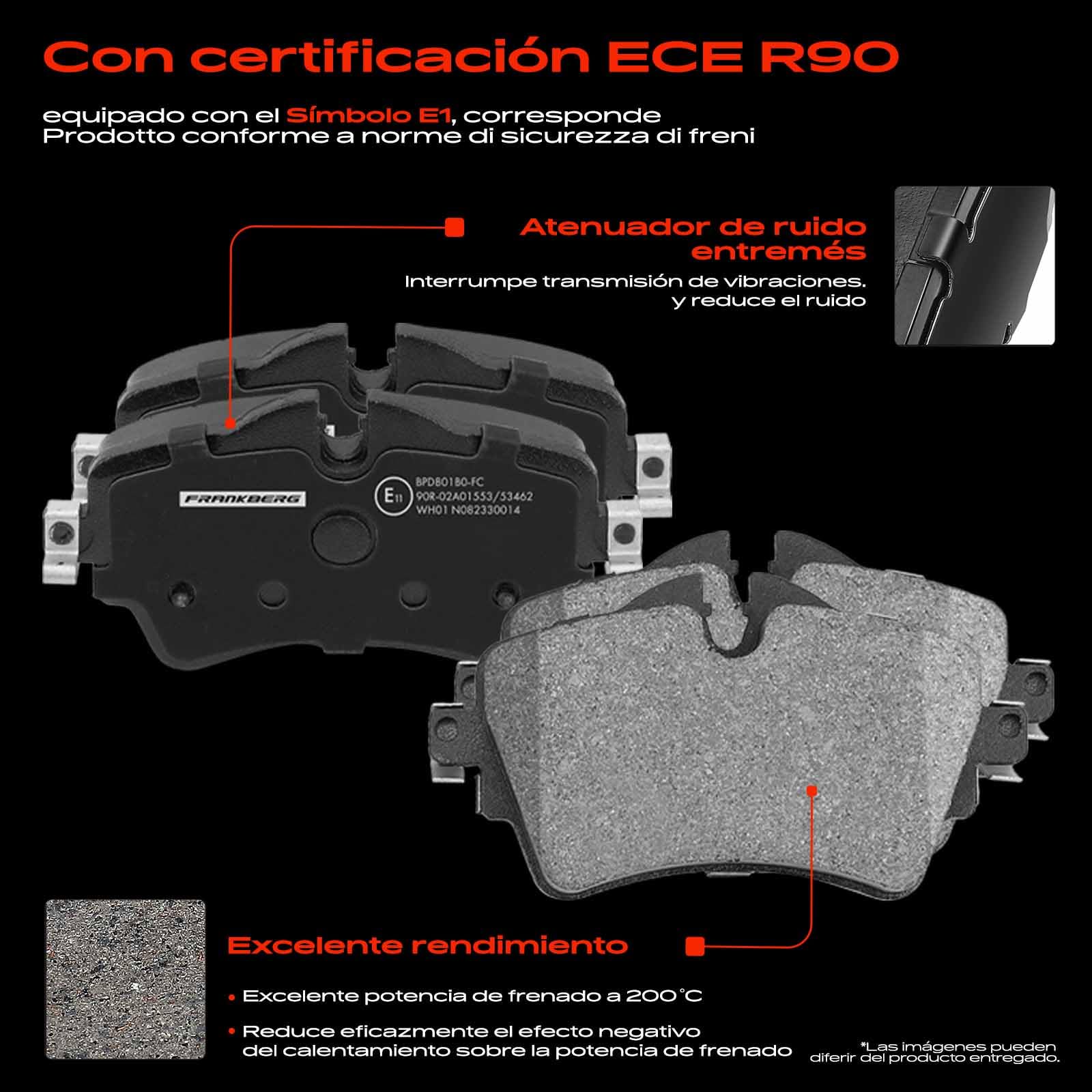 Frankberg 2 discos de freno + 4 pastillas de freno delanteras compatibles con 2 Active Tourer F45 216-218 1.5L-2.0L 2013-2021 2 Gran Tourer F46 214-216 1.5L 2014-2024 Replace# 34116866297777