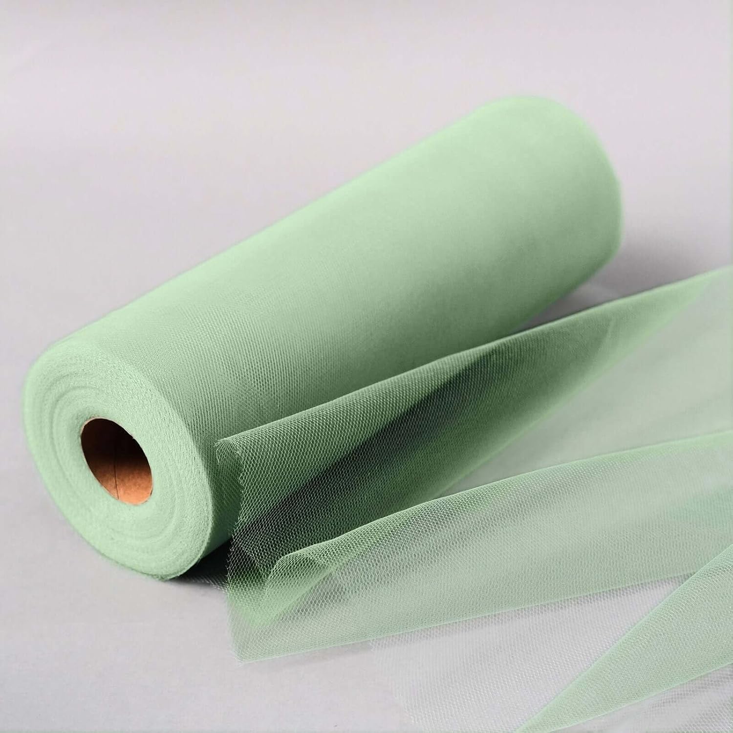 Efavormart 12" x 300 ft Wedding Tulle Roll Fabric for Wedding Party Banquet Event Baby Shower Favors DIY Decorations - Sage Green