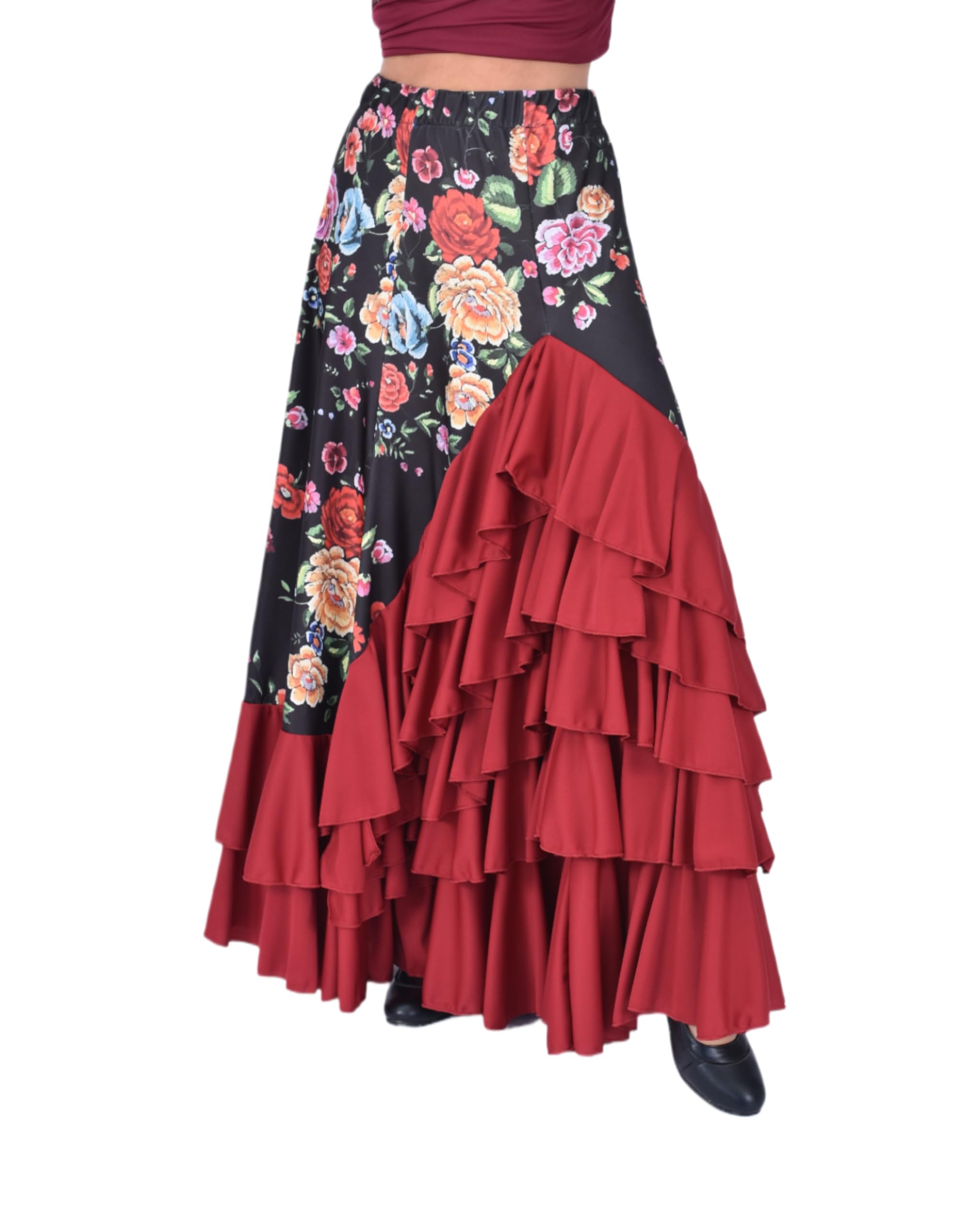 Falda Flamenca Mujer con 5 Volantes – Mucho Vuelo y Caída Espectacular – Ligera, Cómoda y Ideal para Baile, Ensayo o Escenario — view 14