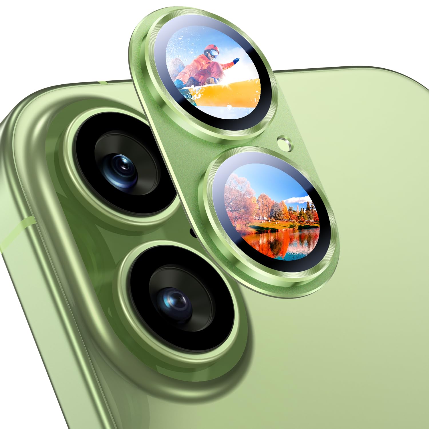 Uyiton for iPhone 17 Camera Lens Protector, Metal Frame Glass Cover