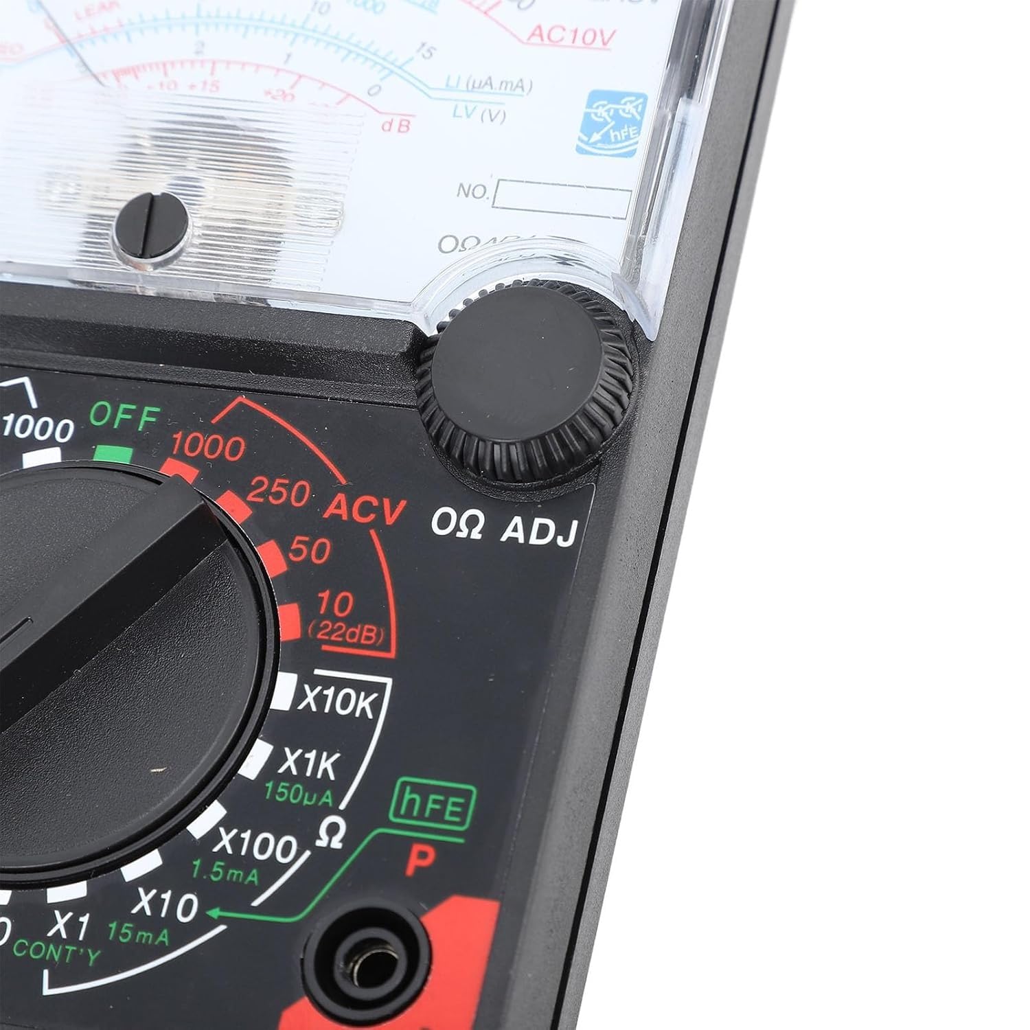 Multimetro tester analogico portatile con cavi puntali, misuratore di tensione rilevatore di corrente elettrica resistenza diodo voltmetro amperometro Ohmmetro YX-360TRN