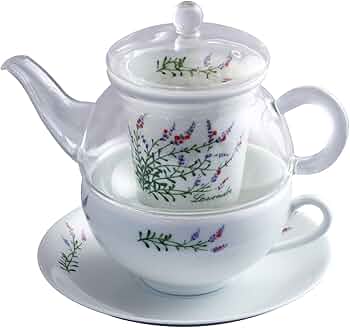   ラベンダーローズ　ティーセット Amazon.co.jp: 有田焼 セランドグラス ティーフォーワン ラベンダー