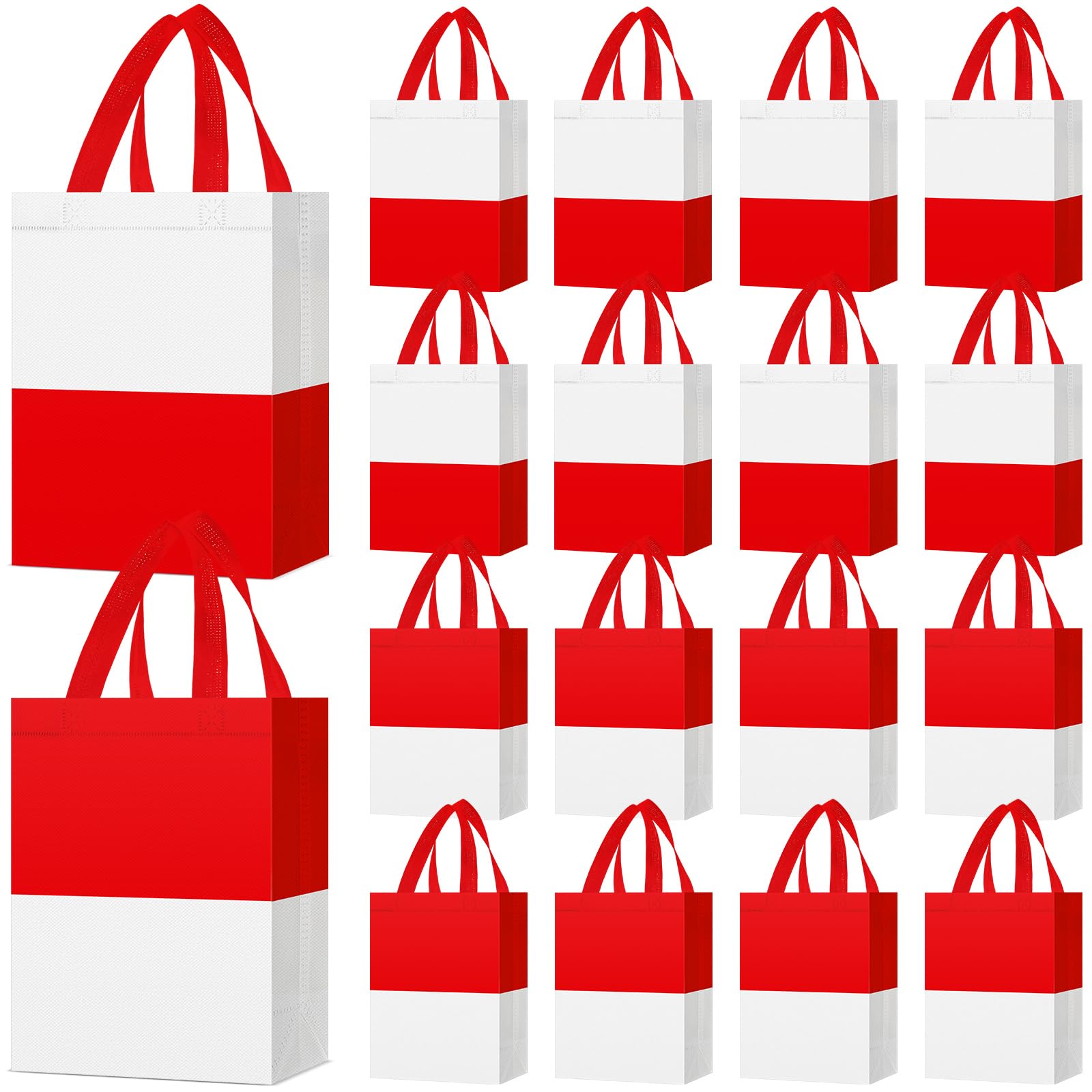 Locmeo 24 Pcs Party Favor Bags with Handles Reusable Non Woven Gift Bags for Girl Boy Birthday, 8 x 4 x 10 Inch