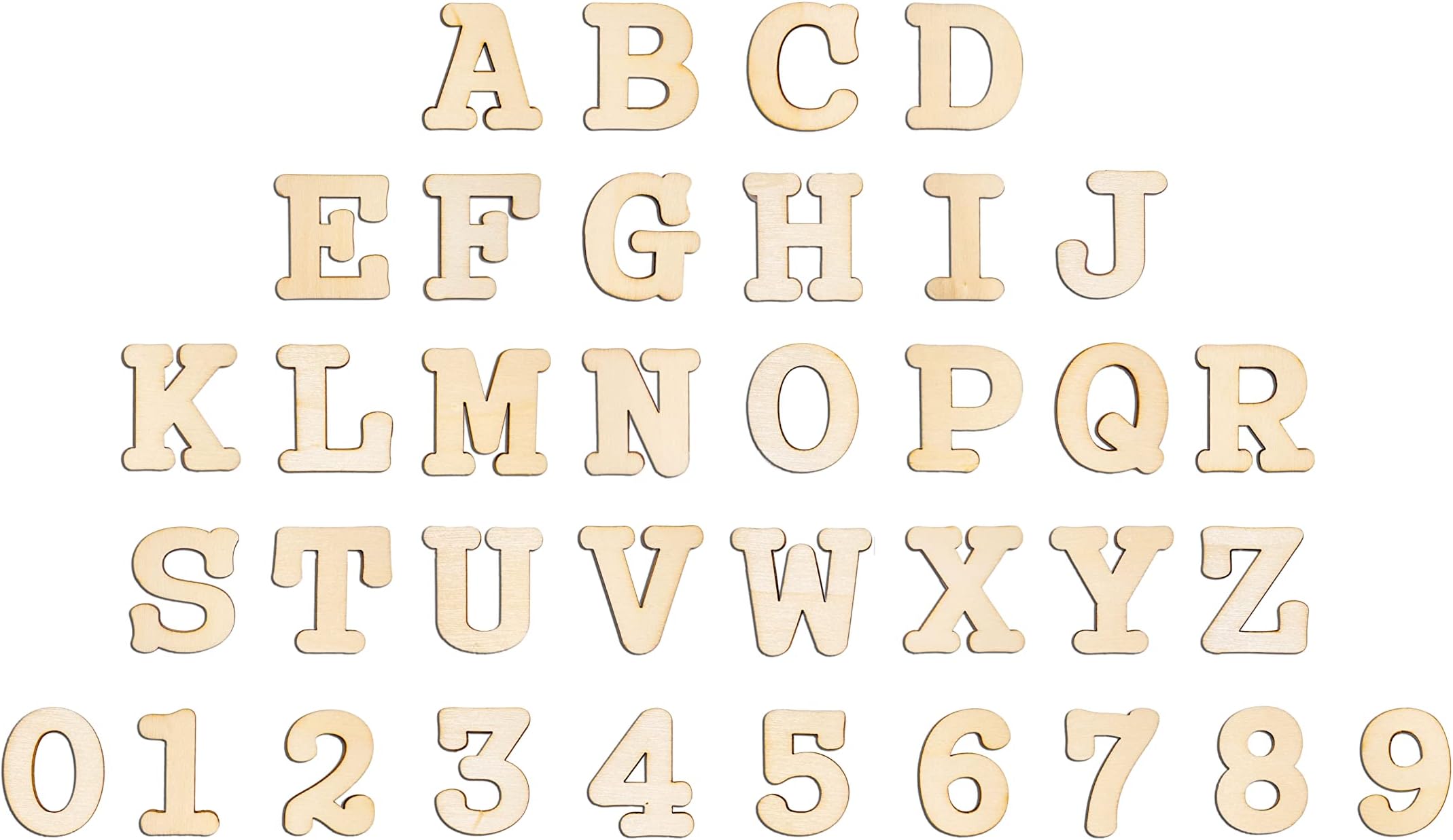 248 Pcs 1 Inch Wood Alphabet Letters and Wooden Numbers