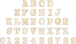 1.2 Inch 342 Pieces Small Wooden Letters and Numbers Crafts Unfinished Wood Alphabet Letters Numbers for Scrapbooking (with Extras)