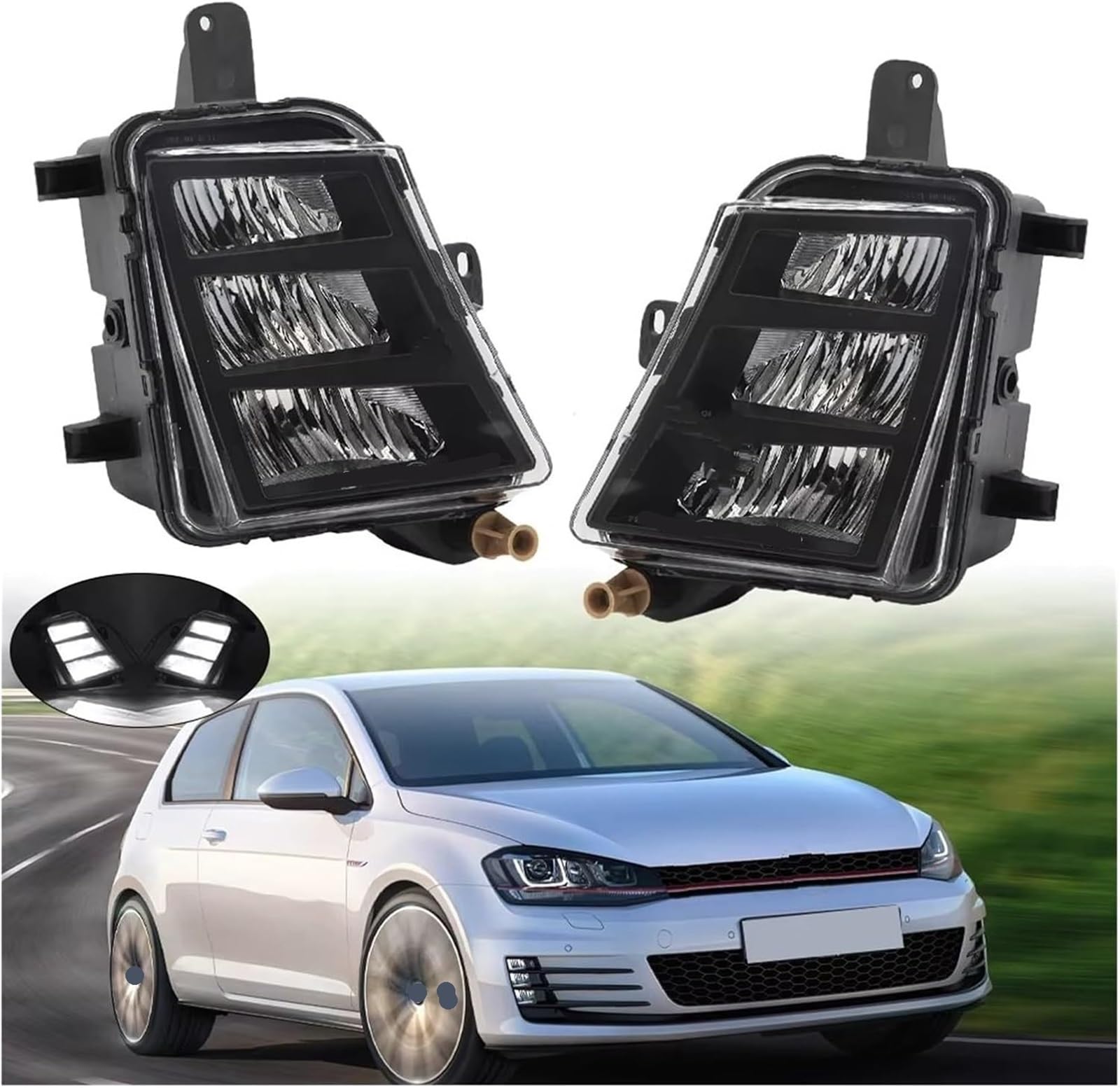 Przednia grupa optyczna Hivvaor przedni zespół optyczny do VW do Golf 7 dla A7 dla MK7 dla GTI dla GTD 2013-2017 światła przeciwmgielne