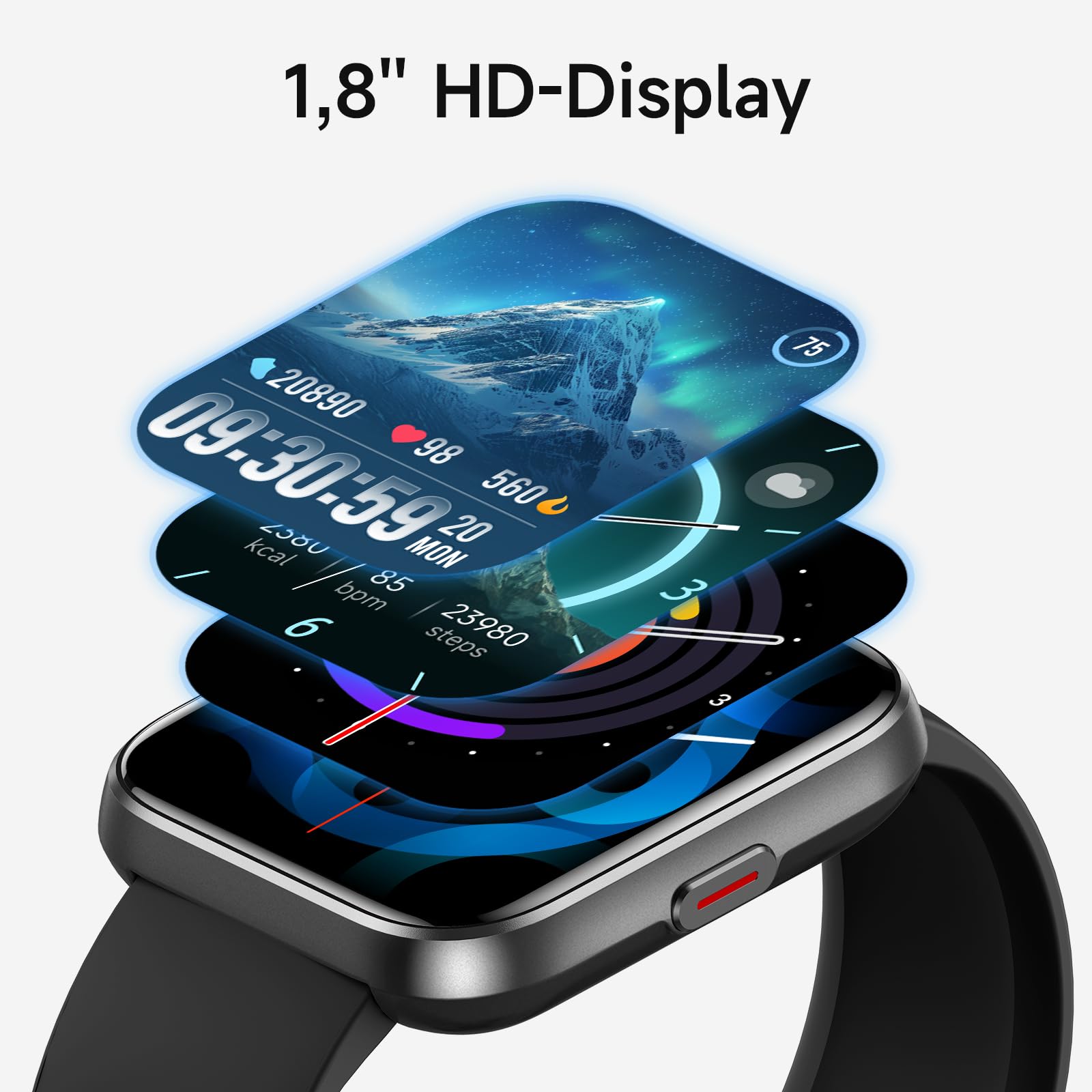 Woneligo Smartwatch Herren Damen, Smart Watch mit Telefonfunktion Alexa, Fitnessuhr mit Herzfrequenz Schlaf SpO2 Schrittzähler 110 Sportmodi IP68 wasserdichte, Sportuhr für iOS Android