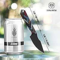 Vista 6 de Cuchillo de hoja fija Kizer Mini Arpón con funda, cuchillo de caza de 3V con mango G10, cuchillos pequeños de hoja fija para acampar y supervivencia