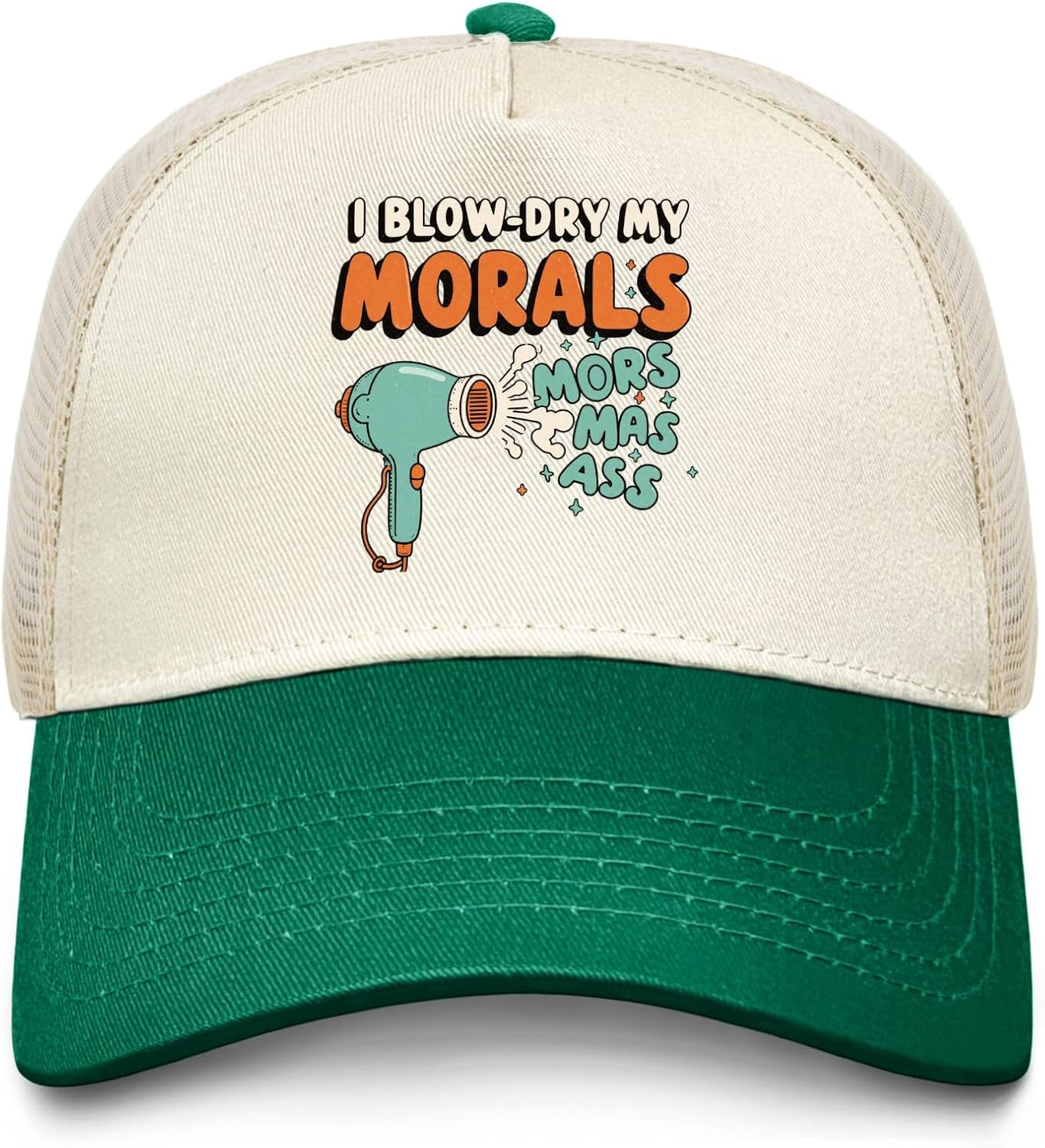 Morals Blow-Dry Hat Trucker Hat Women Baseball Hat Birthday Gifts Green One Size - Image 1 of 9