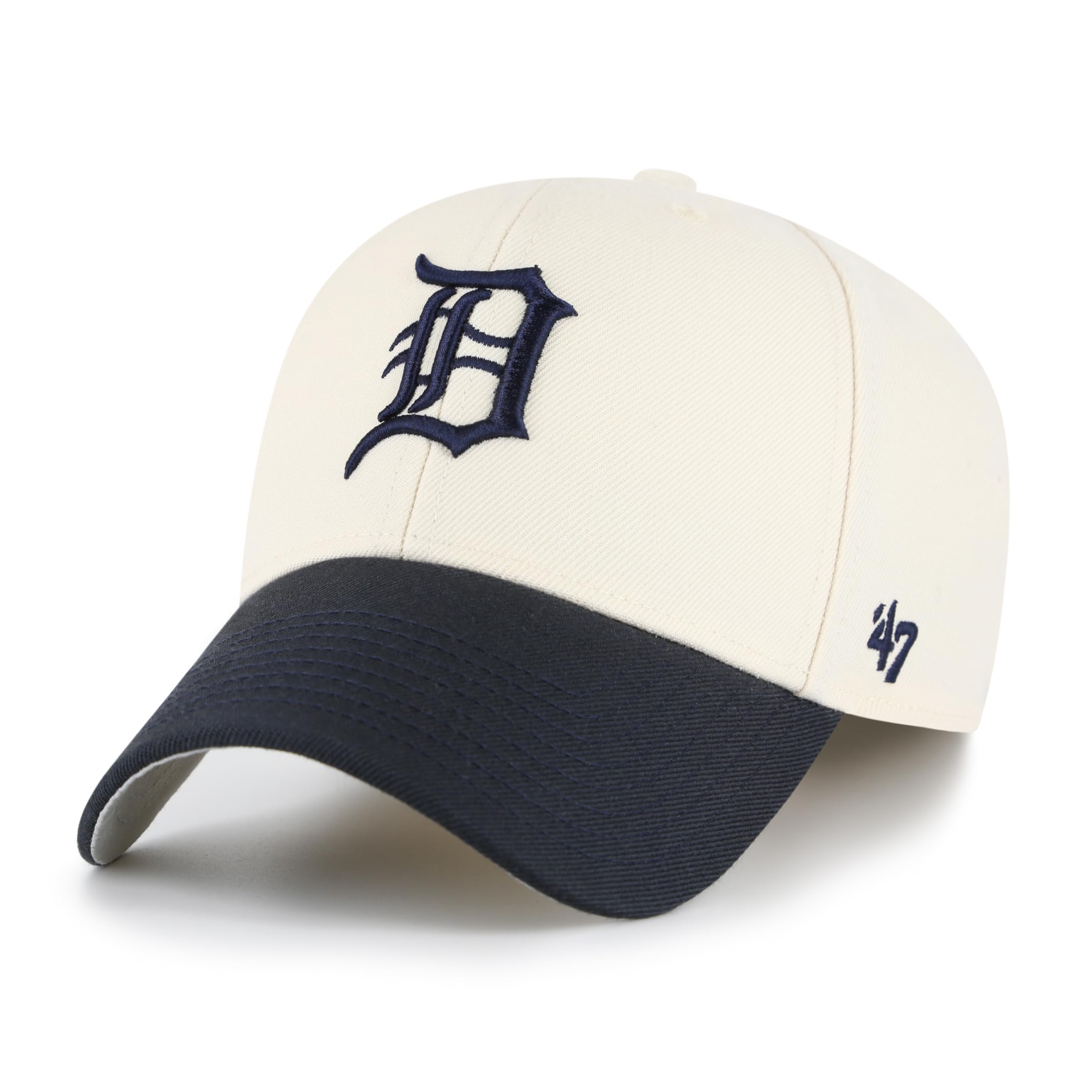 47 MLB Detroit Tigers Two Tone MVP Adjustable Baseball Cap, Natural and Black