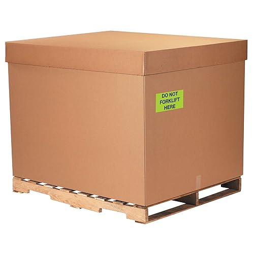 Miniatura 2 de Tape Logic Aviditi Tape Logic - Calcomanía de advertencia verde fluorescente "Do Not Forklift Here" de 3 x 5 pulgadas, para envío, manipulación,