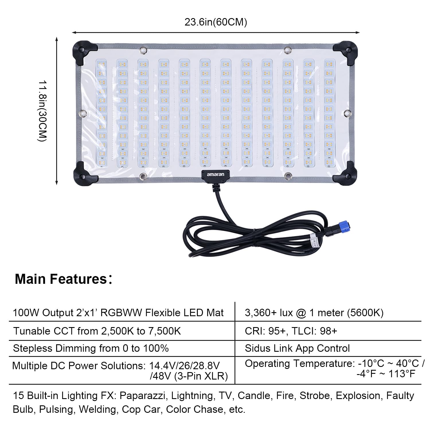 Amazon | Aputure amaran F21C撮影ライト RGBWW撮影ライト100W 色温度