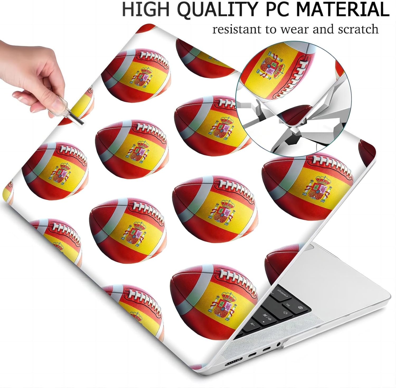 Compatible with MacBook Neo 13-inch, Hard Shell Case with Keyboard Cover and Screen Protector (A3404 A18 Pro chip, 2026 Release) - American Football MD8629