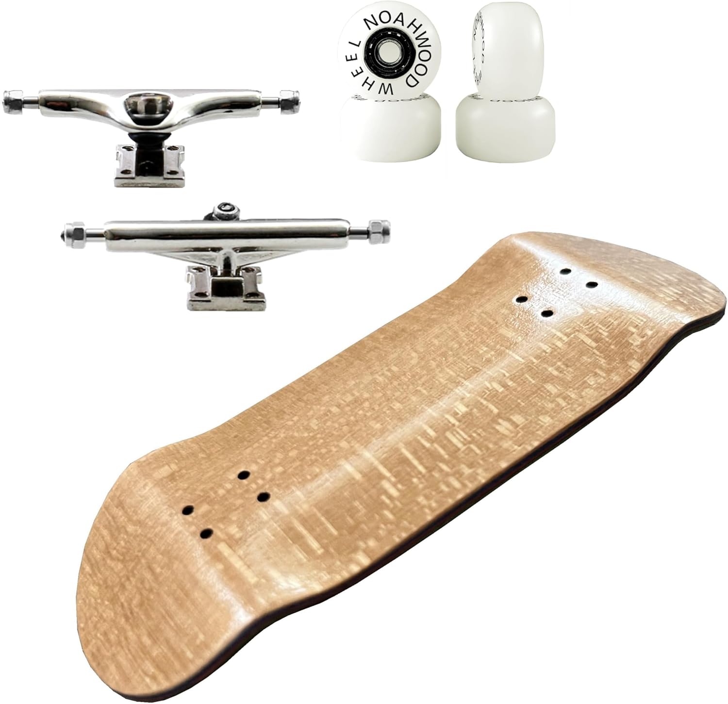 2025 16G Fingerboard Complete (5-Layer Colour Maple Wooden Pro Deep Concave 35 x 97mm Handmade Deck + 34mm Prince 3G Silver Truck + Crown White Wheels iii) Brown