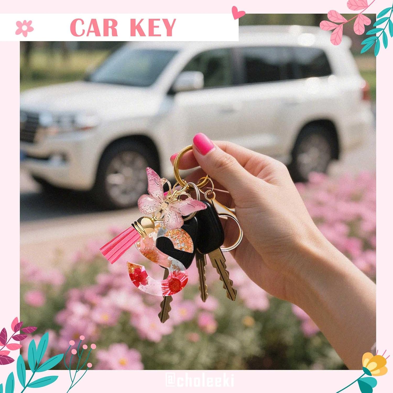 Cute Initial Letter Keychain for Women Girls with Pink Tassel Butterfly for Backpacks Handbags - Image 5