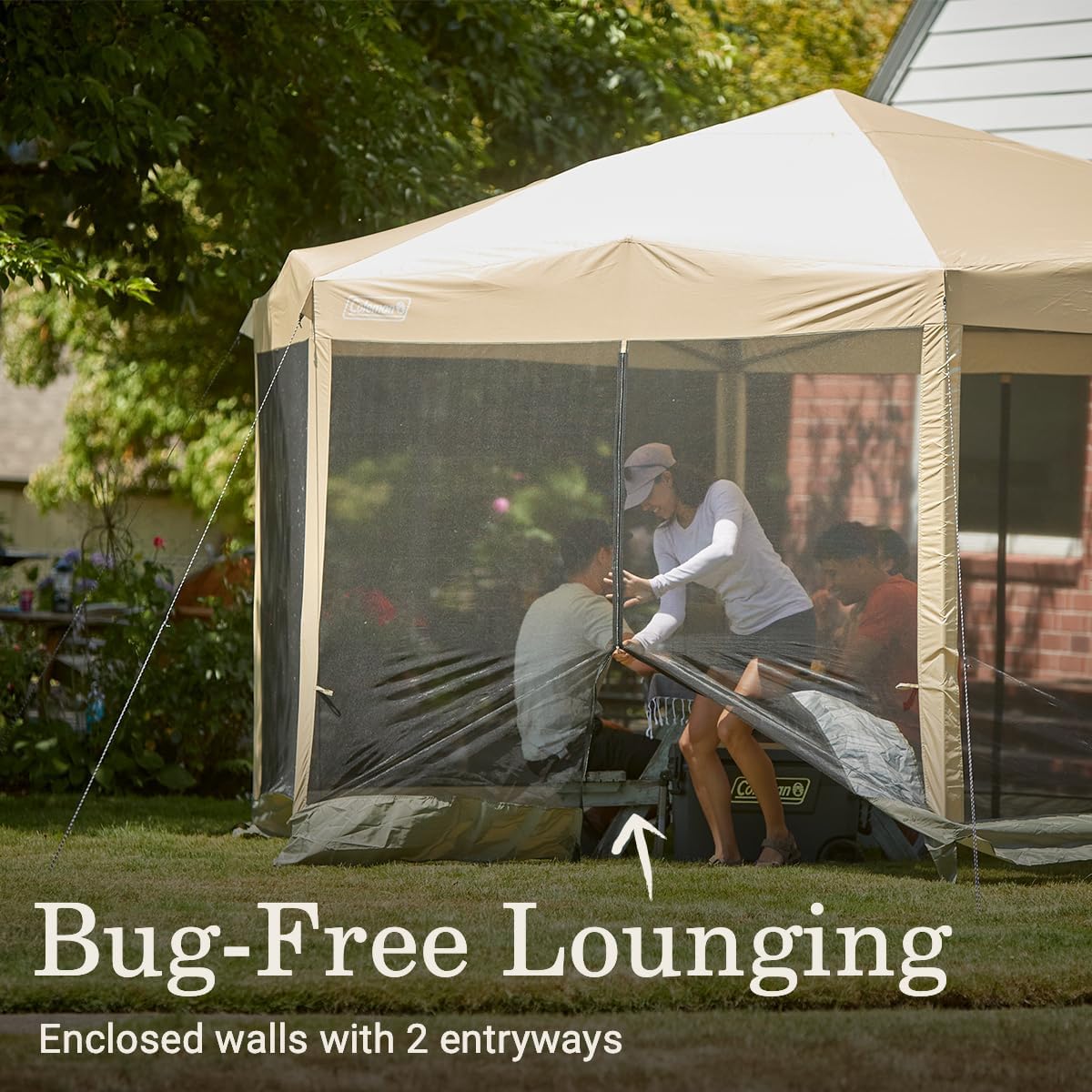 Coleman 15' x 13' Beige and Gray Screen Canopy Tent