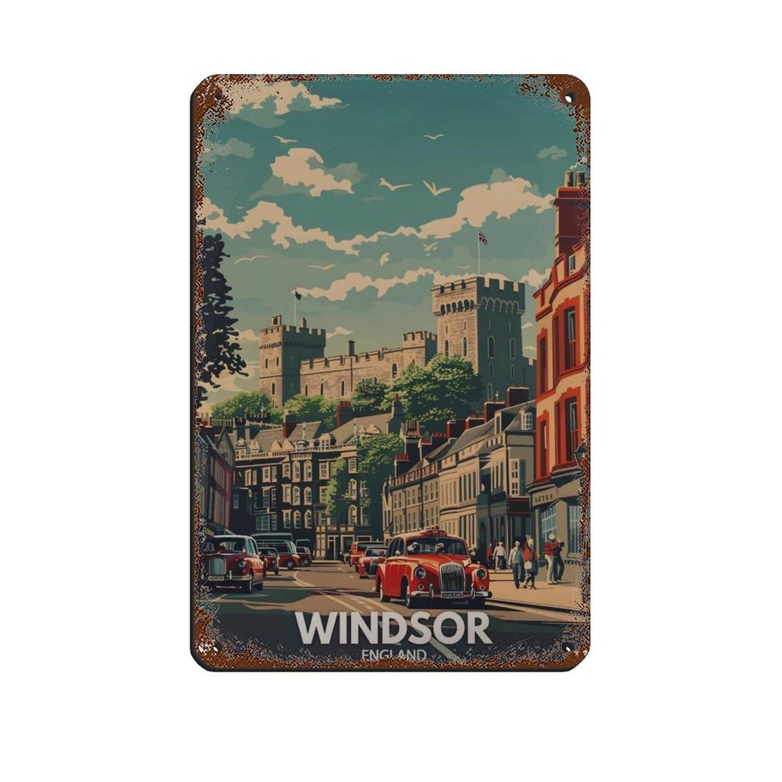 Poster Windsor en métal finition vintage pour intérieur élégant